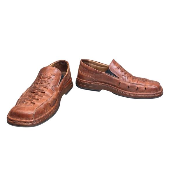 JOSEF SEIBEL Mens Fisherman Loafer Size 10US 43 EU Brown‎ Leather Slip On Shoes - Picture 2 of 14
